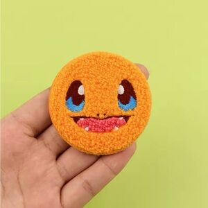 3/$33 Pokemon Character Charmander Fuzzy Texture Embroidered Button Pin Brooch